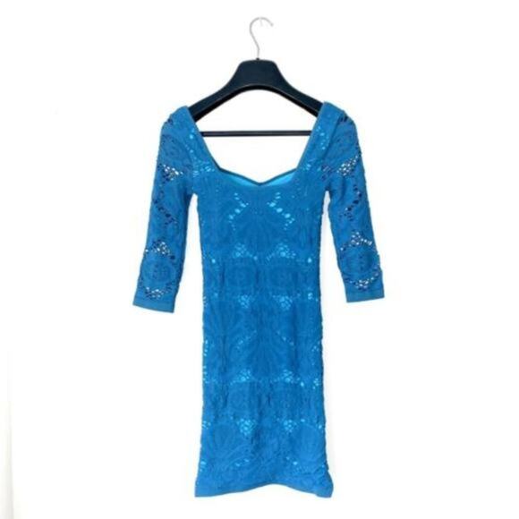 INTIMATELY FREE PEOPLE Teal Lace Dress‎  3/4 Sleeve Size XS/S - Picture 5 of 5